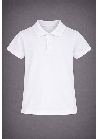 Polo Yaka Kısa Kol Tshirt Beyaz