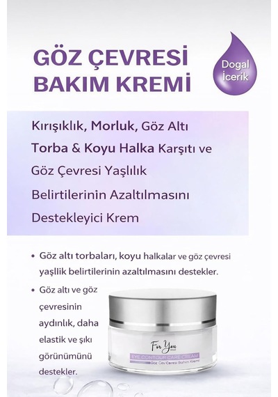 Tr Göz Çevresi Bakım Kremi, Göz Altı Torba Ve Morluk Karşıtı, Yoğun Nemlendirici