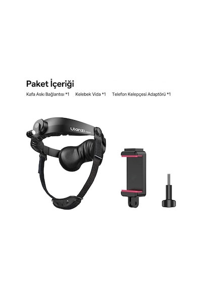 Ulanzi Cm029 Ayarlanabilir Aksiyon Kamera Ve Telefon Head Mount Pov Çekim Sistemi - C098a Siyah