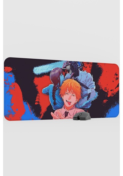 Chainsaw Man Anime V4 - 90x40 Xxl Gaming Kauçuk Kaymaz Taban Mouse Pad Fare Altlığı