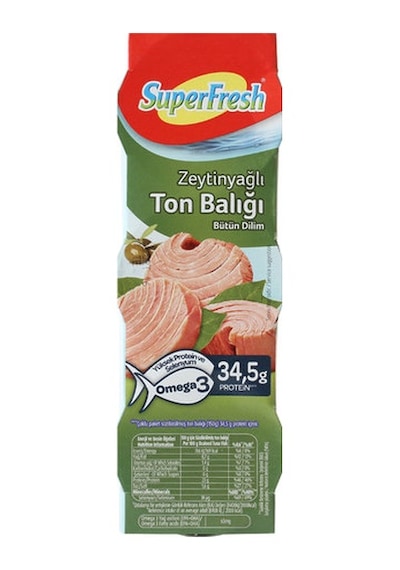 Superfresh Zeytinyağlı Bütün Dilim Ton Balığı 3 x 75 G
