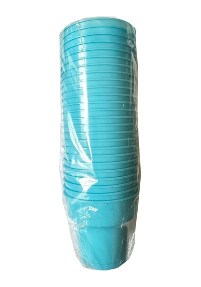 Omeyva Renkli Sert Mika Plastik Kristal Bardak - Turkuaz - 6 Oz / 180 Cc - 75 Adet