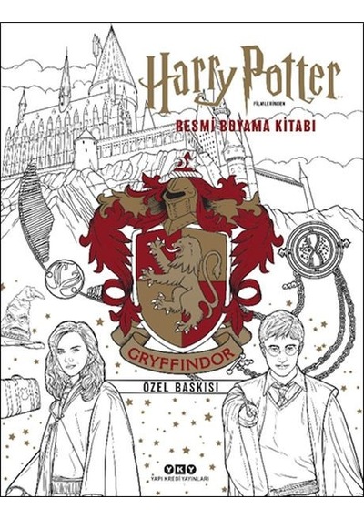 Harry Potter Filmlerinden Resmi Boyama Kitabı Gryffindor Özel Baskısı Sarı
