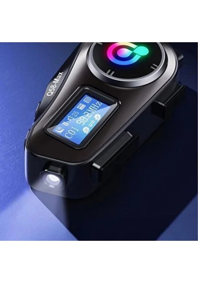 Q58 Motorsikletler İçin Fener Özellikli Sd Kart Bölümlü Lcd Ekranlı Kablosuz Bluetooth Kulaklıklı Suya Dayanıklı Kask Kulaklığı Bx40