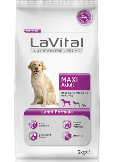La Vital Maxi Adult Kuzu Etli Büyük Irk Yetişkin Köpek Maması 3 KG