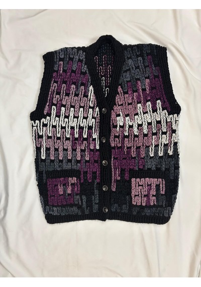 Özgürhandmade El Örgüsü Yelek-süveter Antrasit - Gri - Siyah