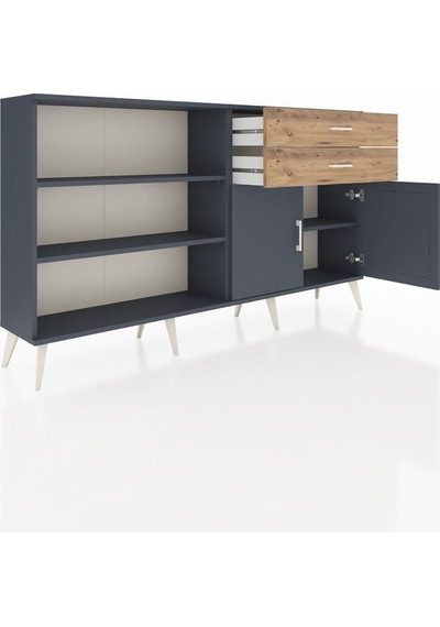 Arges Konsol 3 Raflı 2 Çekmeceli 2 Kapaklı 176x30x99 Antrasit-ant Antrasit-antrasit/çam Arges Konsol 3 Raflı 2 Çekmeceli 2 Kapaklı 176x30x99 Antrasit-ant Antrasit-antrasit/çam