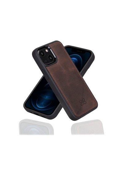 Bouletta Apple İphone 13 Mini Uyumlu Deri Arka Kapak Tn3 Kahve