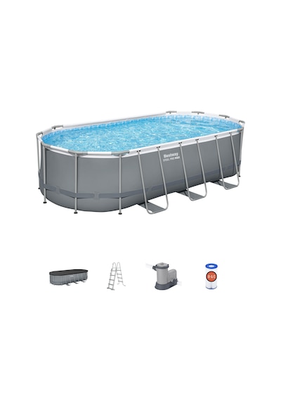 Bestway 56710 Power Steel Prefabrik Yer Üstü Havuz Seti 5,49 M X 2,74 M X 1,22 M