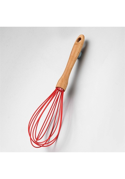 Korkmaz A595 Natura Twisty Silikon Bambu Saplı Çırpıcı Kırmızı