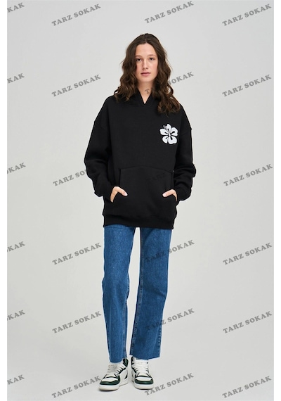 Tarzsokak Y2k Unisex Siesta Beach Sweatshirt Kod 1997 Siyah