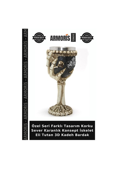 Özel Seri Farklı Tasarım Korku Sever Karanlık Konsept İskelet Eli Tutan 3d Kadeh Bardak Çok Renkli