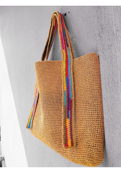 Kemzey Handmade Xxl Bohem Hasır Çanta , El Yapımı Büyük Çantalar Çok Renkli