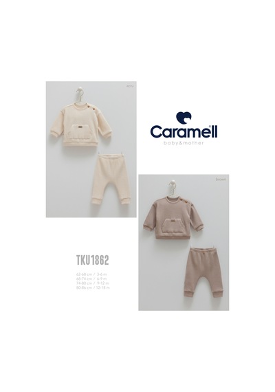 Caramell Barbosa Soft Teddy 2'li Takım 1-3ay/3-6ay/6-9ay/9-12ay Tku1862 Ekru Ekru