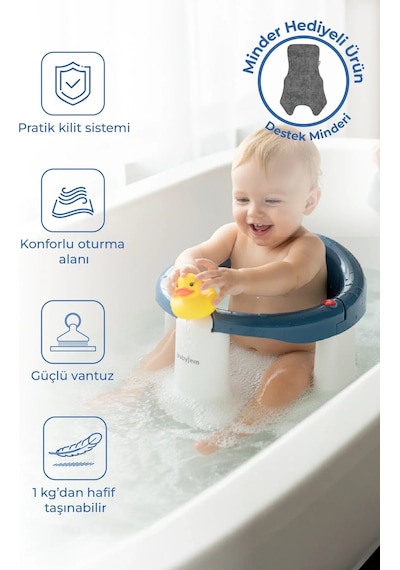 Babyjem Önden Açılır Mama Sandalye Oturağı Ve Minderi - 2 ' Li Set İndigo Mavi