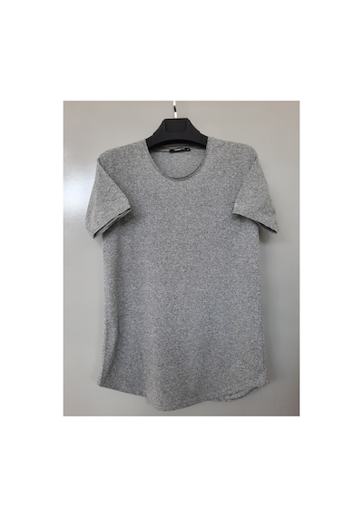 Tarz Cool Pis Yaka T-shirt Koyu Gri