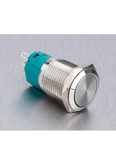 16mm Metal Panel Montaj Düz Kafa Latch Buton No Nc Dc 6a 12v Ac 3a 250v Ip67 Su Geçirmez Düğme Star