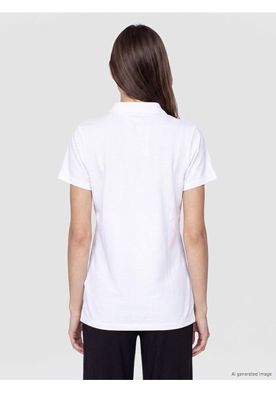 Lcw Comfort Beyaz Polo Yaka Kadın Pike Tişört