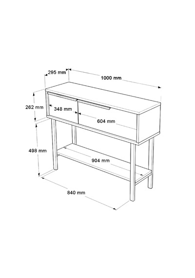 Robin Home Asimetrik Aynalı Dresuar Hol Antre Beyaz 100cm Beyaz
