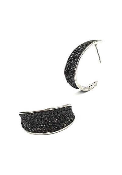 Oniks Taşlı Italyan Tasarımı Gümüş Küpe N11.73415