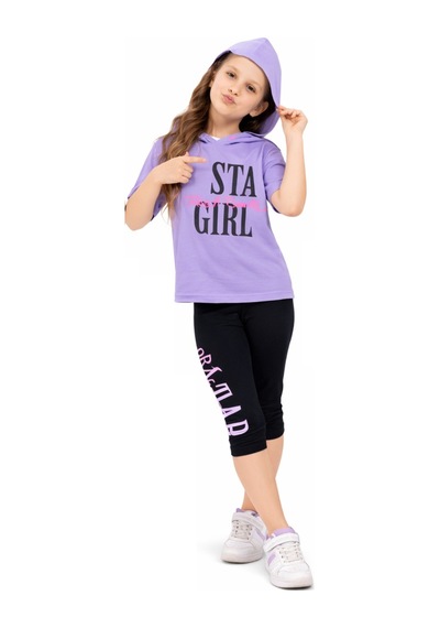 İrem Çocuk Giyim Kız Çocuk Stay Girl Yazı Desenli Kapüşonlu Tişört Kaprili Mor Renk İkili Takım Mor İrem Çocuk Giyim Kız Çocuk Stay Girl Yazı Desenli Kapüşonlu Tişört Kaprili Mor Renk İkili Takım Mor