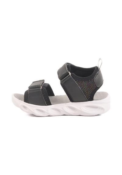Siyah Cırtlı Işıklı Erkek Çocuk Spor Sandalet 018127 P Siyah