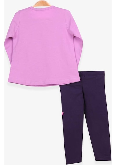 Breeze Kız Bebek Taytlı Takım Tavşan Baskılı Lila (9 Ay-3 Yaş)