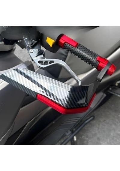 Manet Koruma Karbon Desen Rüzgar Koruma Kırmızı Renk Üniversal N Max X Max T Max Pcx R25 Mt25 Nk250