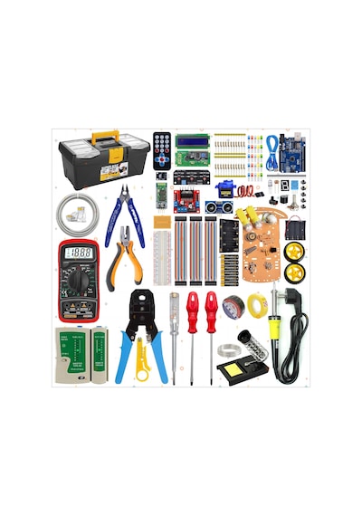 Meslek Lisesi Bilişim Bölümü Ağ Seti 16 İnç Takım Çantası + Robotik Kodlama Arduino Seti + Araç Kiti
