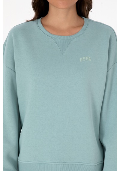 U.S. Polo Assn. Kadın Mint Şardonlu Bisiklet Yaka Basic Sweatshırt 50313586-VR090