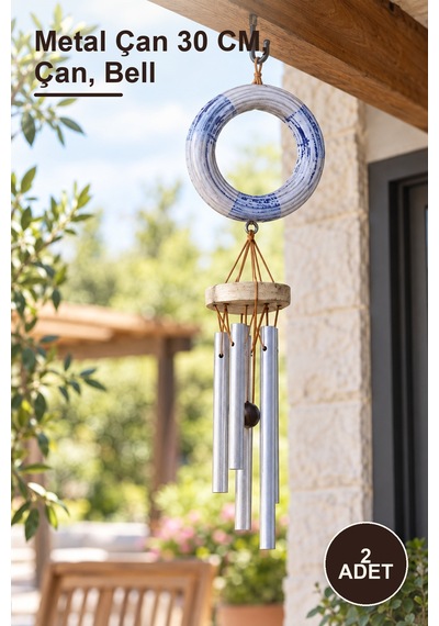 2 Adet Ahşap Üstlü Metal Çan No 6 Metal Çan 30 Cm, Çan, Bell