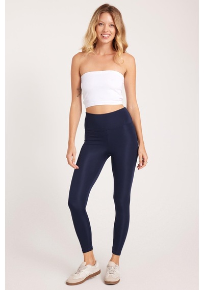 Tudors Kadın Slim Fit Dar Kesim Scuba Kumaş Beli Lastikli Lacivert Tayt-40373 Lacivert