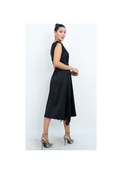 Dorne Moda Özel Seri Kolsuz, Yırtmaçlı, Kemer Ve Dantel Detaylı Midi Boy Elbise - Düğün - Mezuniyet - Ofis Şıklığı Siyah Siyah Dorne Moda Özel Seri Kolsuz, Yırtmaçlı, Kemer Ve Dantel Detaylı Midi Boy Elbise - Düğün - Mezuniyet - Ofis Şıklığı Siyah Siyah