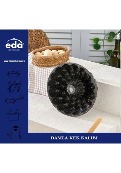 Damla Granit Döküm Kek Kalıbı Zk-939 Siyah