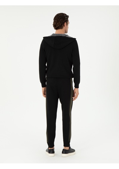 Cacharel Siyah Jogging Fit Triko Pantolon