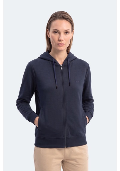 Slazenger Kıron I Kadın Kapüşonlu Lacivert Sweatshırt