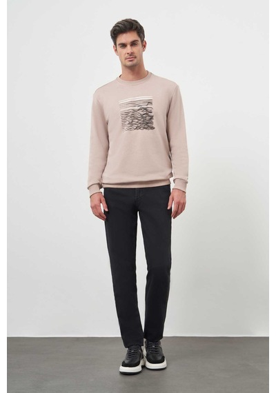 Morven Erkek Taş Trend Bisiklet Yaka Sweat-shirt 25ks063006870 Taş Taş