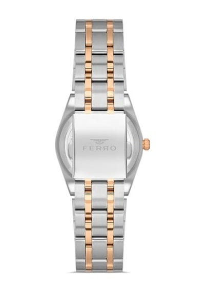 Ferro Quartz Çelik Rose/gri Lacivert Kadran 32 Mm Kadın Kol Saati