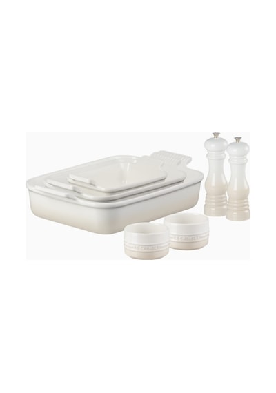 Le Creuset 5 Parça Seramik Fırın Kabı Ve Tuz-biber Değirmeni Seti Mutfak Ekipmanları Krem 2