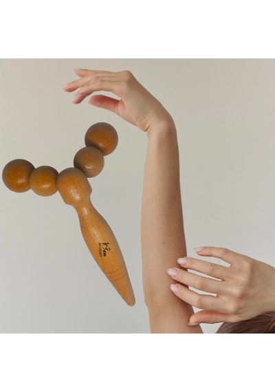 1sen Art & Beauty Maderoterapi Ahşap Roller Ayak Altı, Baldır Ve Omuz Masaj Aleti