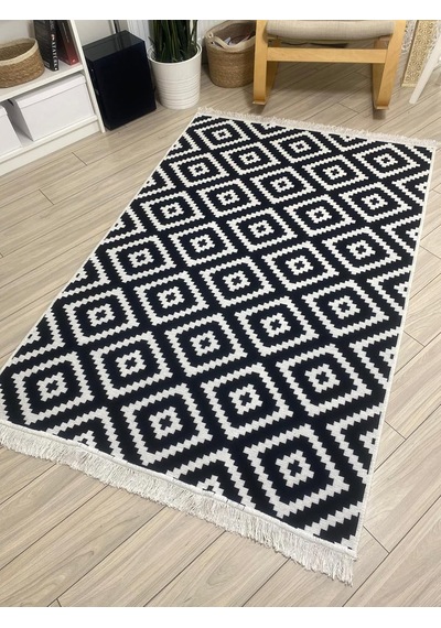 Kilim Çift Taraflı Kullanılabilir Yıkanabilir Dokuma Kilim 140 215cm Çok Renkli