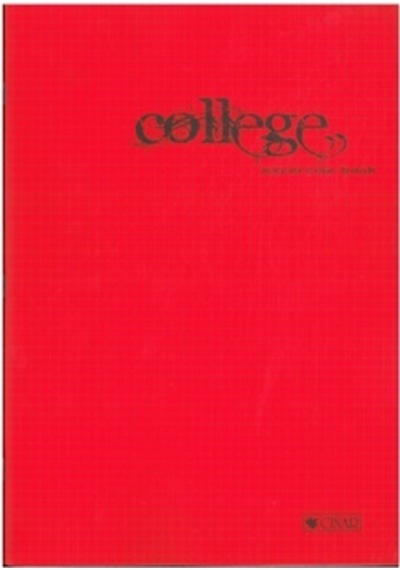Çınar College Plastik Kap.defter Dikişli A4 40 Yp Kareli Kırmızı