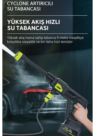Taşınabilir Sulama Ve Temizlik Seti - Şarjlı Yüksek Basınçlı Oto Yıkama Tabancası - Sulama Tabancası 1