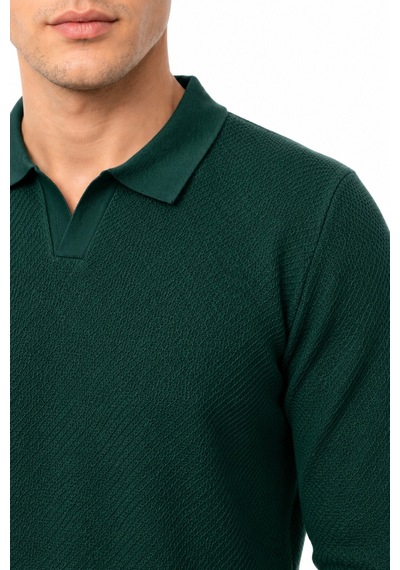 Foterman Erkek Spor Polo Yaka Mevsimlik Kazak Bgl-st05444 Yeşil