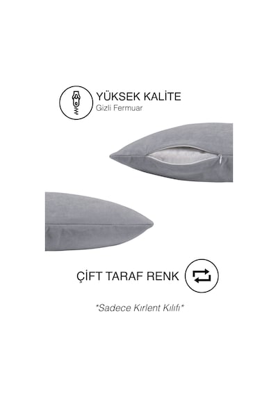 Home Daily Series Açık Gri Renk Kırlent Yastık Kılıfı Açık Gri
