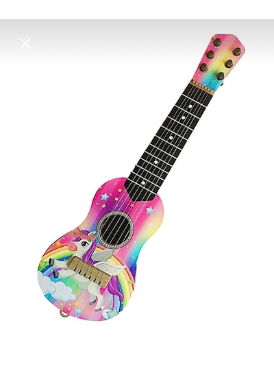 Pembe Oyuncak 6 Telli Ispanyol Gitar Unicorn My Little Pony Desenli 50 Cm.