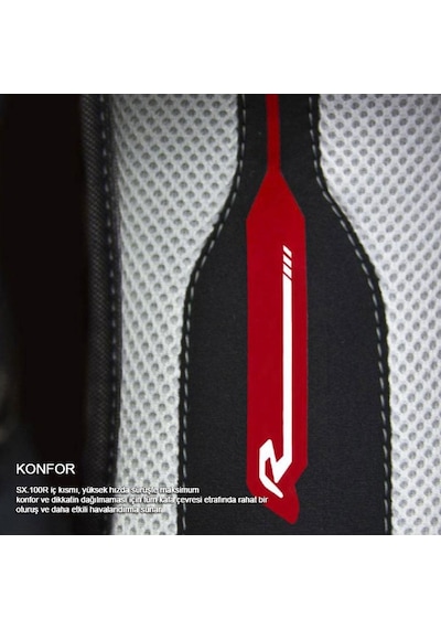 Nexx Sx.100r Gridline Full Face Motosiklet Kaskı 67584 Gri Kırmızı