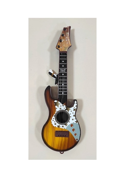4 Telli Kahverengi Elektro Oyuncak Gitar 23 Nisan Gösterisi Çocuk Gitarı 50 Cm.