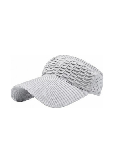 Aresshop Güneş Koruyucu Plaj Örgü Desenli Vizör Şapka Beyaz