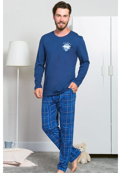 Gazzaz Erkek Süprem Penye Uzun Kol Cepli Oyaka Pijama Takım 3120K